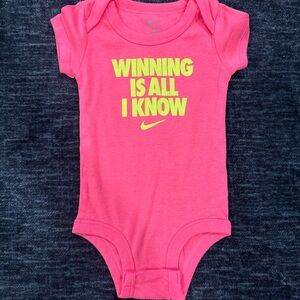 Nike Pink and Yellow Baby Bodysuit